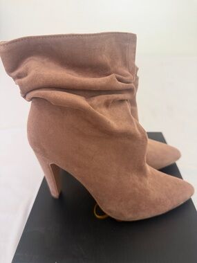 Women's Slouch Suede Pointed-Toe High Heel Bootie - Dusty Rose